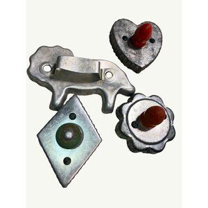 Vintage Metal & Wood Cookie Cutter Set With Fun Shapes